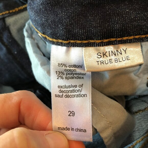 Maurices Womens Size 29 Dark Wash Stretch Skinny True Blue Denim Jeans - Picture 8 of 9